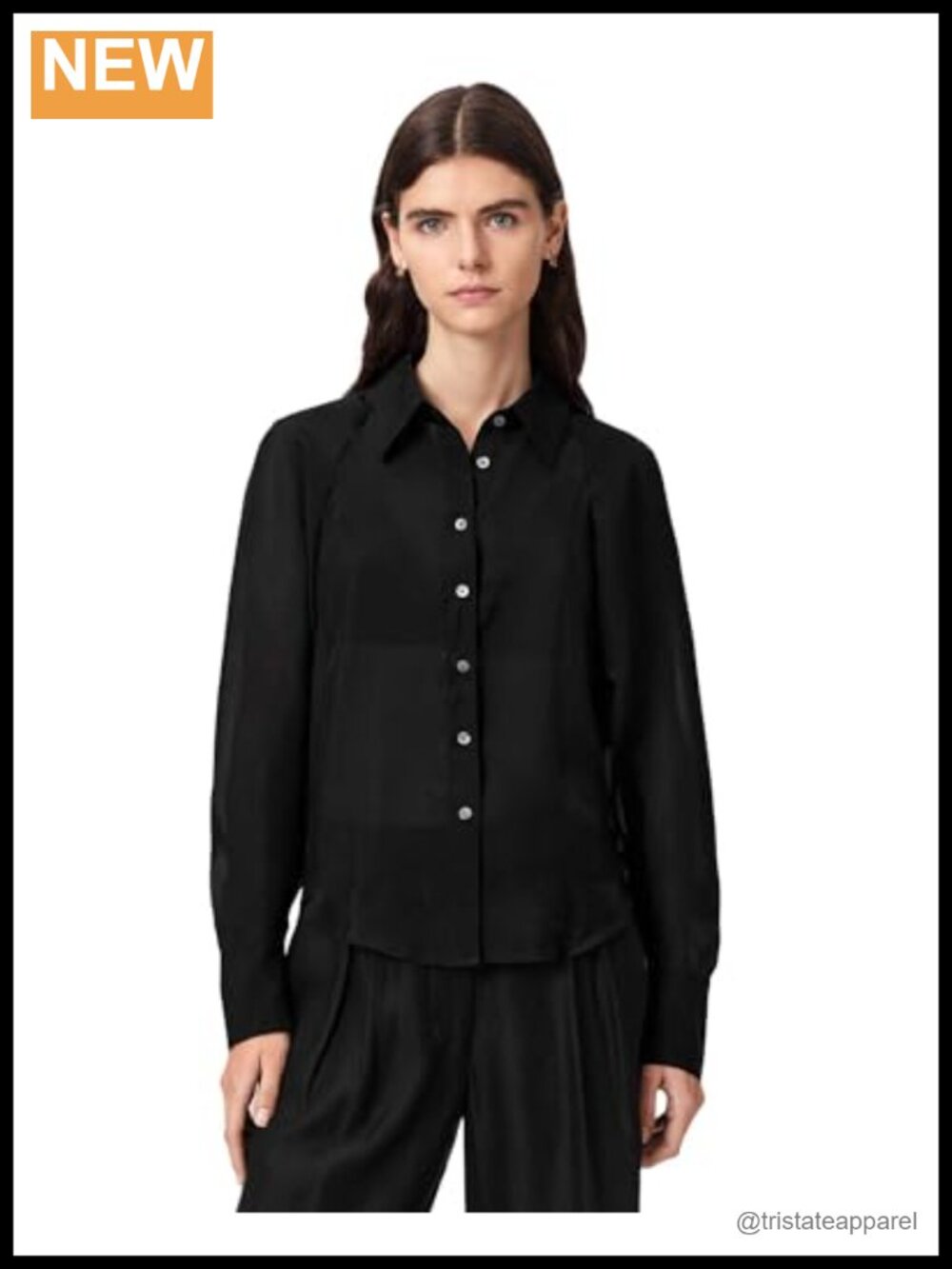 Premium Lyocell Blend Long Sleeve Button Down Shirt Women's Office